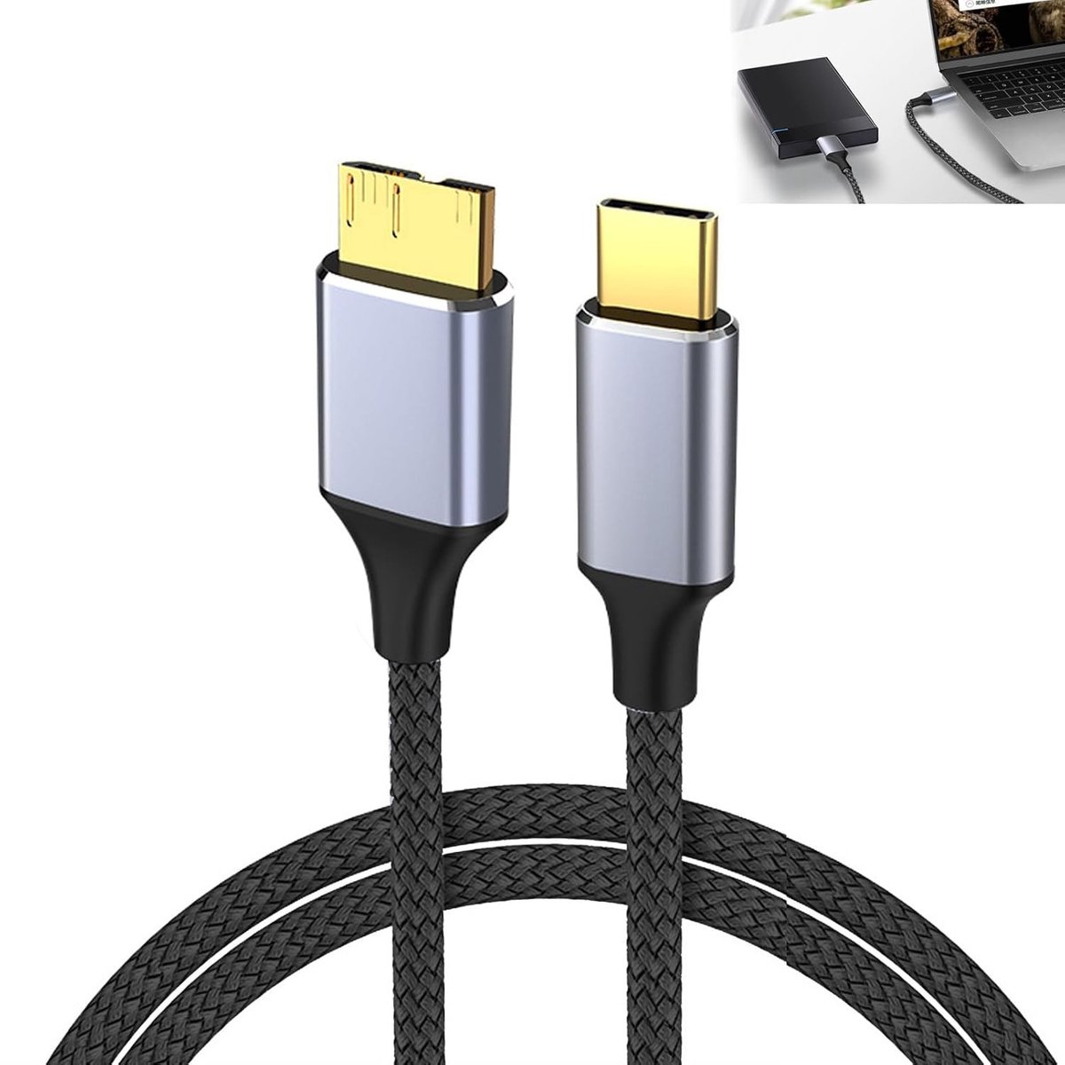 USB C naar Micro B kabel 0.3m - Snelle USB 3.1 overdracht tot 10Gbps - Ideaal voor externe harde schijven en apparaten met Micro USB aansluiting