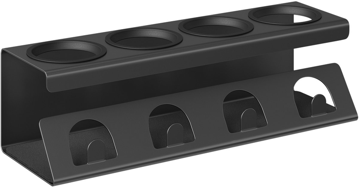 Flessenhouder voor 4 flessen - 13,7 x 40 x 11,7 cm - Zwart