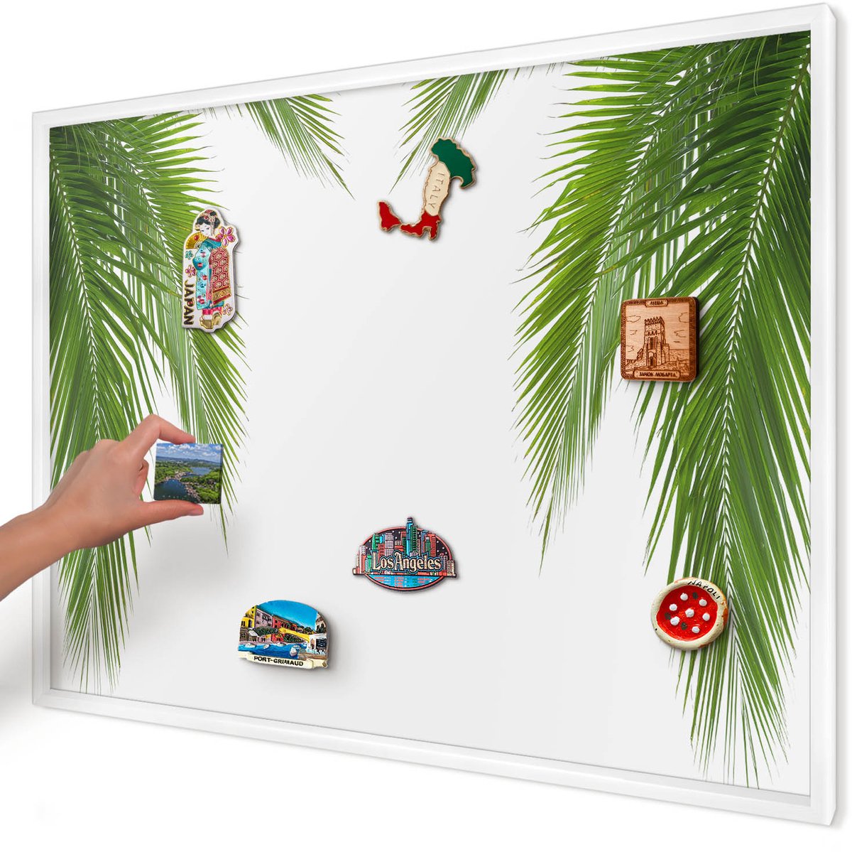 Artprintcave Groente Magneetbord mit Witte Lijst - 100x70 cm - Exotische Natuur Magnetisch Bord Voor Magneten - Modern Magnetisch Bord - Natuur