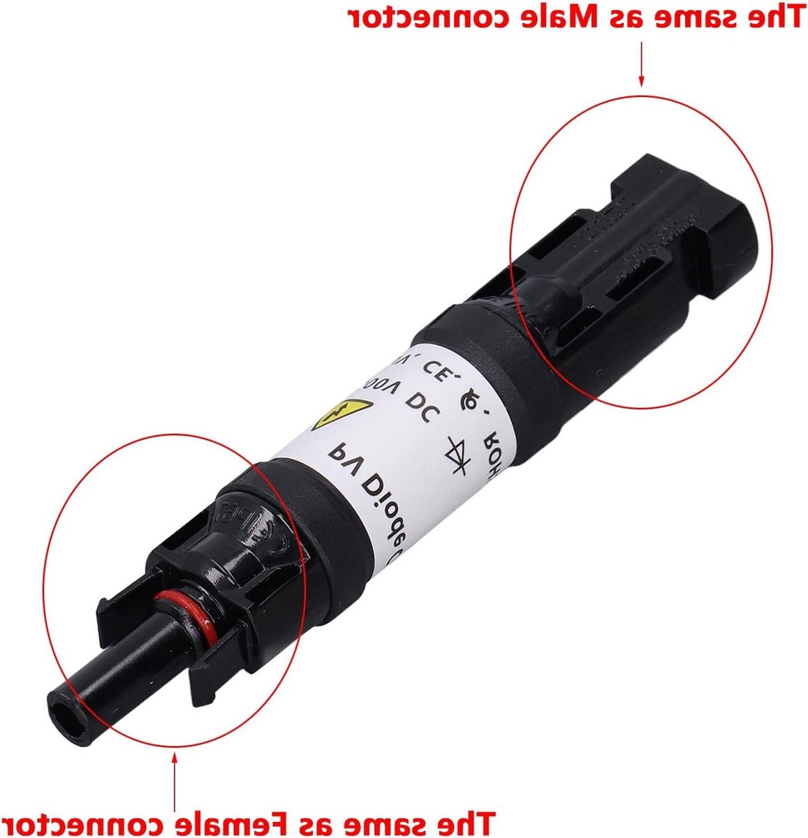 Zonne-energie PV Diode Koppeling - Connector Zonnepanelen - Energie Opwekken - Dubbele Schokvrije Bescherming - 2.5-6.0mm² Kabel - Zwart