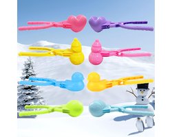 8 Stuks Hartvormige Snowball Clips met Handvat voor Sneeuwballengevechten en Buitenactiviteiten, Ideaal voor Winterplezier en Strandspellen