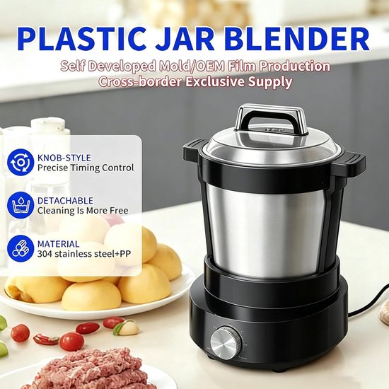 Fufu Maker - Yam Stamper - Afrikaanse Gerechten Bereiden - Snelle Authentieke Textuur - 6 Liter - Zwart — afbeelding 2