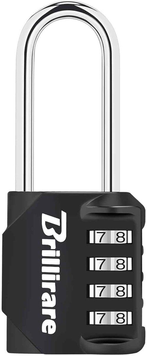 SnelShoppen - 4-Cijferige Combinatieslot, Waterdicht Sleutelloos Hangslot met 2.3 Inch Lange Beugel, Ideaal voor Bagage, Sporttas, Tuinhek, Gereedscha
