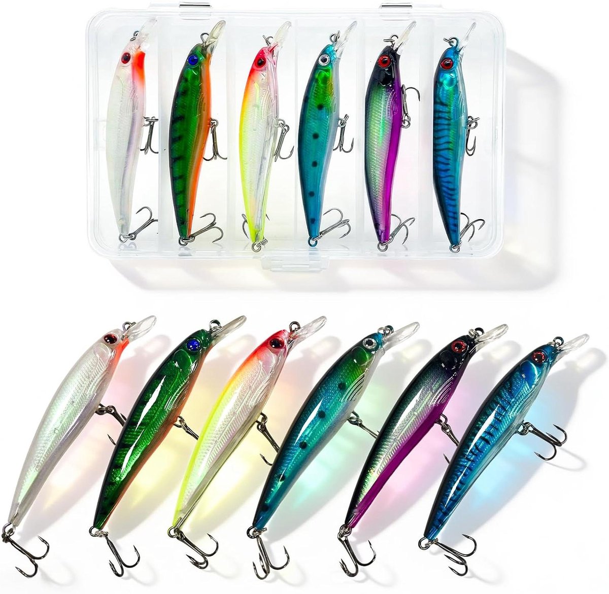 6 Stuks Vis Lures - Kunstaas Set - Vissen in Zee - Realistische 3D Vinnen - 6 Stuks - Multicolor