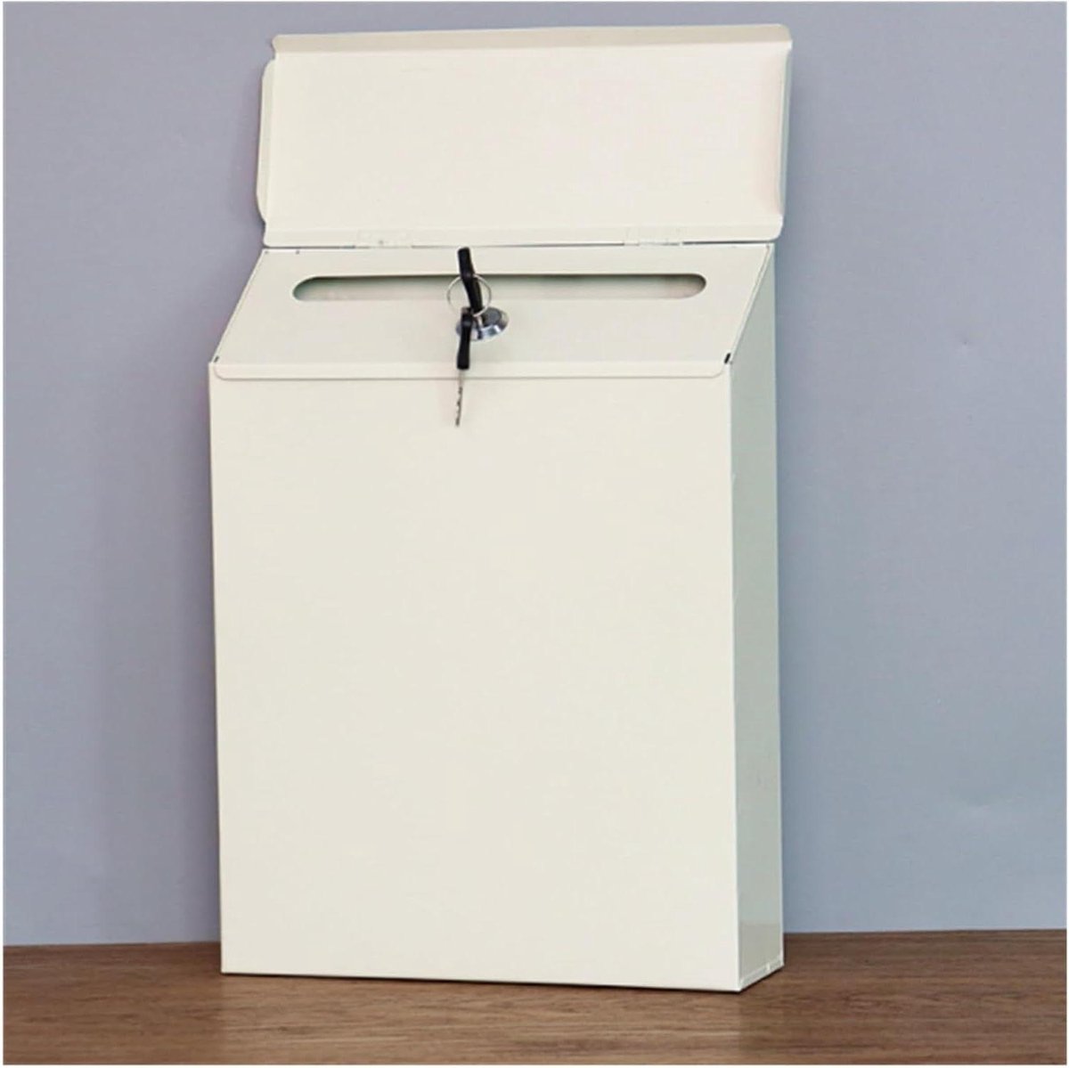 Brievenbus met slot - Wandbrievenbus brievenbak - Post veilig bewaren - Grote capaciteit - 23x6x30cm - Wit