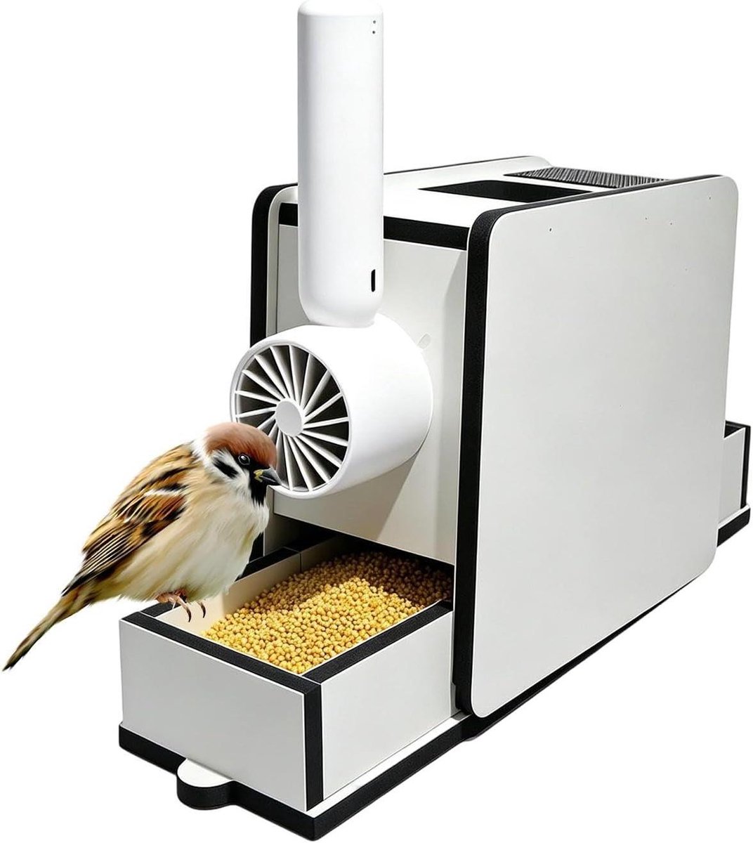 Ontkorrelmachine voor vogels - Vogelvoer reiniger - Vogelvoer bereiden - Luchtstroom mechanisme - 20 x 20 x 20 cm - Houtkleur