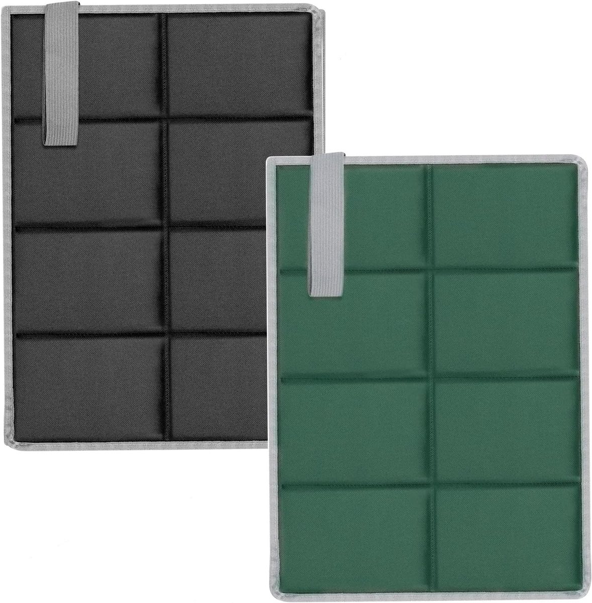 Vouwbare Zitmat, 2 Stuks Waterdichte Zitkussens van Oxford Stof voor Buitenactiviteiten, Perfect voor Kamperen, Picknicken en Wandelen, Zwart Groen