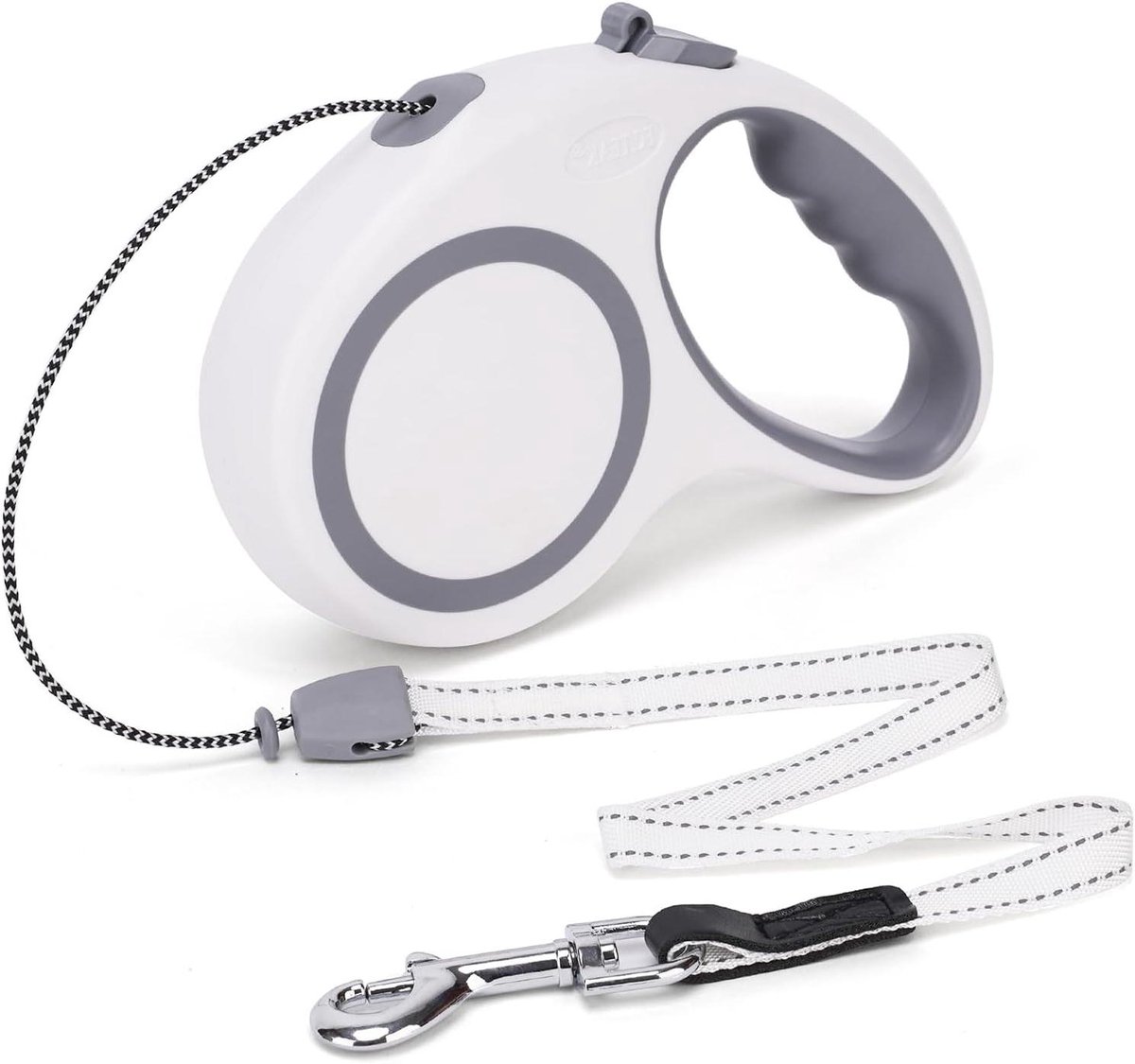 Intrekbare Hondenriem - Rolriem Hond - Hondentraining - Ergonomische Antislip Handgreep - 6 Meter - Wit