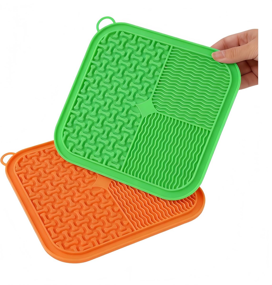Thijox - 2 Stuks Slow Feeder Licky Matten voor Katten en Honden, Zachte Siliconen, Sterke Zuignap, Multifunctionele Scheidingswanden, Antislip en Slij