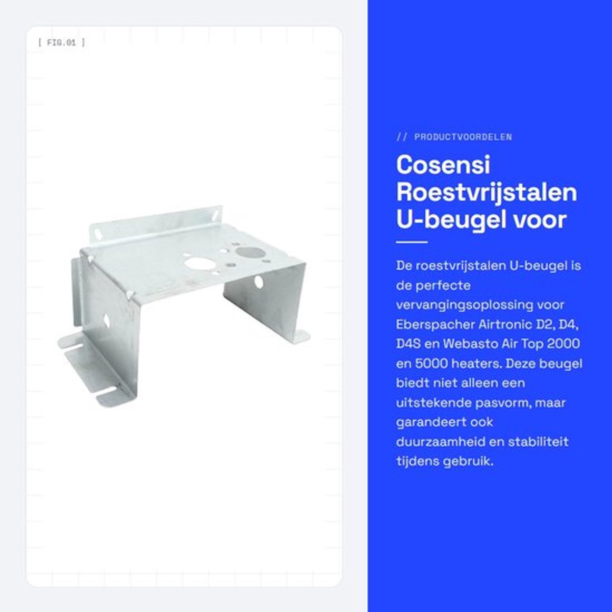 Verwarmingsbeugel Roestvrij Staal - Wandbeugel - Beugel voor Eberspacher/Webasto - Schokbestendig - Gemakkelijke Installatie - Duurzaam Materiaal
