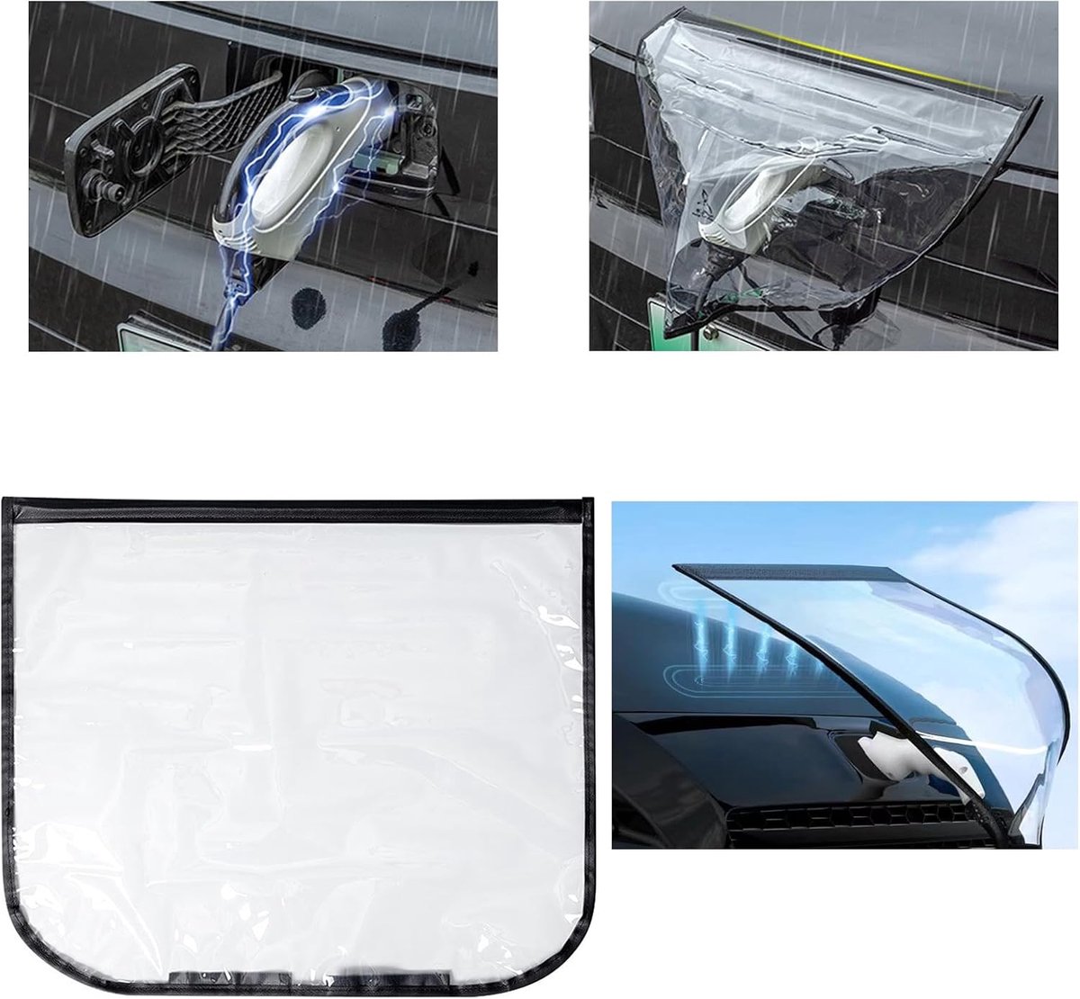KZQ Magnetische Regenkap Voor Oplaadpoort EV - Waterdichte Stofkap - Stofdicht En Weerbestendig - Universele Pasvorm - Wit