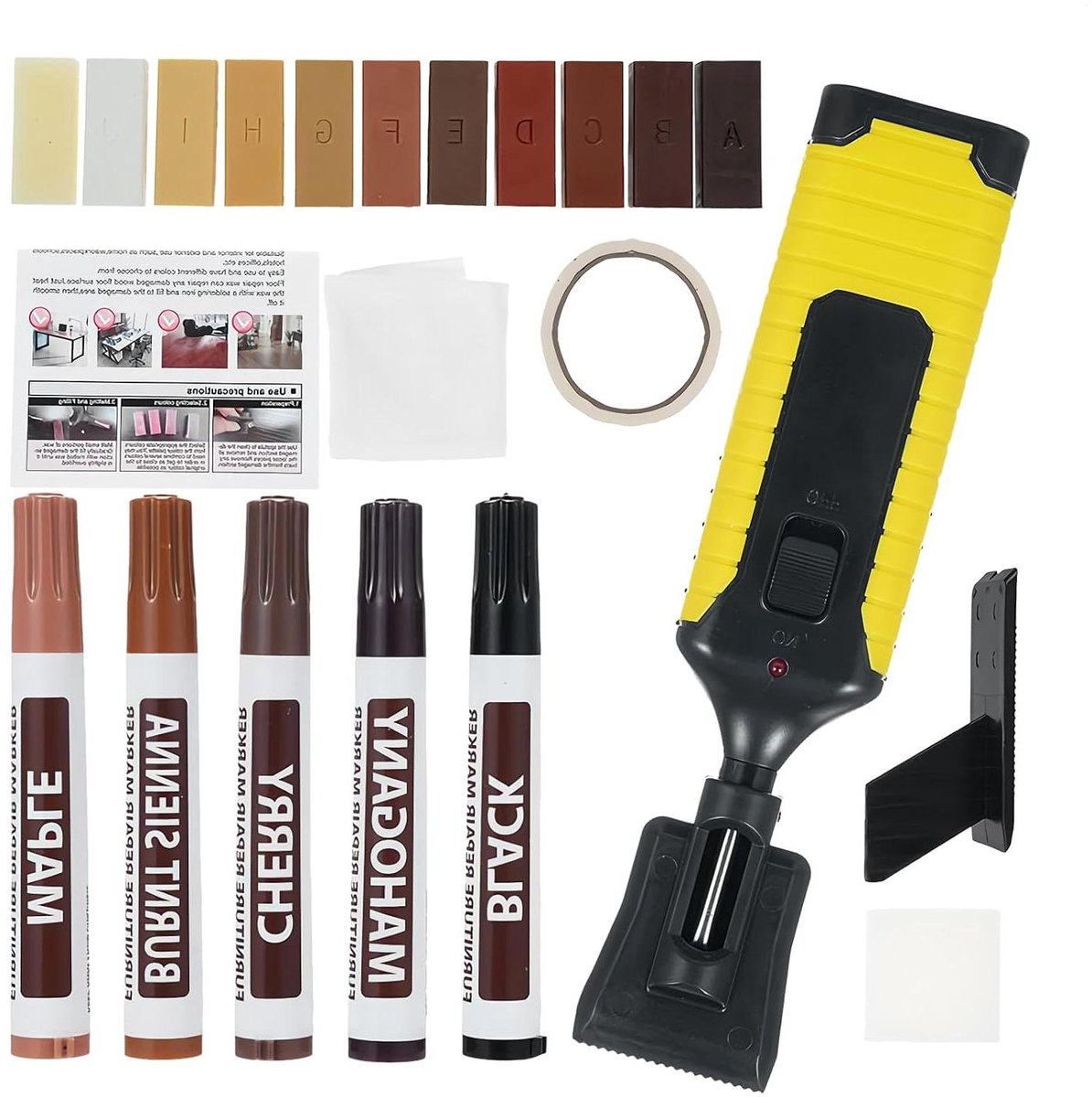 Laminaat Reparatieset - Laminaat Herstel Pasta - Schade Herstellen - Waterdichte Verfbare Oplossing - 11 Kleuren - Houttinten