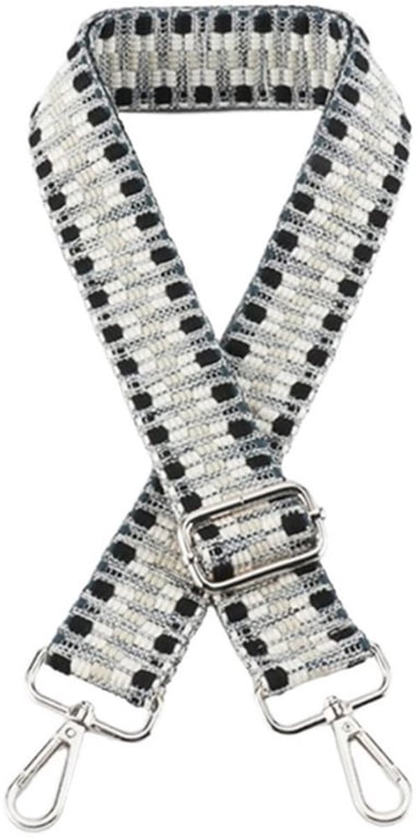 Tasriem Verstelbaar 75-145 cm - Schouderriem - Tassenriem - Accessoires voor Tassen - Breedte 3,8 cm - Zilveren Gesp - Schouderband