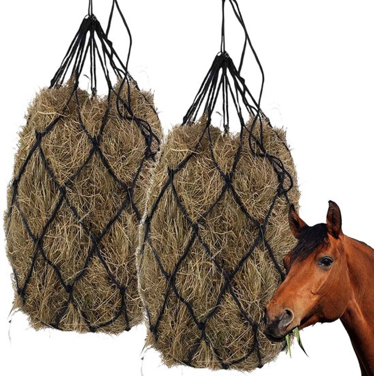 Hooinet voor Paarden - Duurzaam PP-Vezelnet - Voedernet 10-15 kg - Hooizak - Hooitas - Mazen 12 x 12 cm
