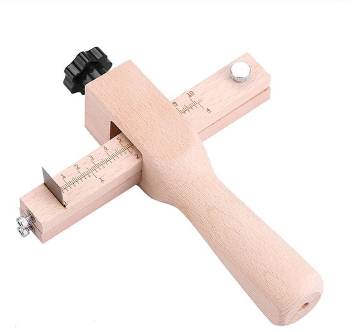 Gordelsnijder met glasbreker - Verstelbare Afstripper - Houtsnijgereedschap - Snijbreedte 0-10 cm - Hoogwaardig Hout - Duurzaam en Robuust - Snijgereedschap