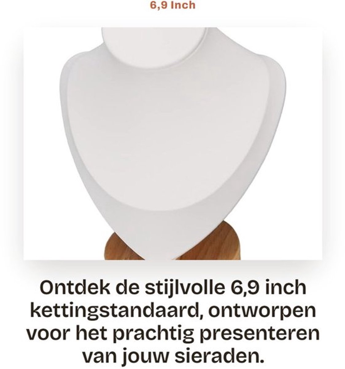 Kettingstandaard 6,9 inch - Flanellen Sieradenezel - Borststandaard - Torenstandaard - Mannequin Sieraden Buste Display - Wit - Sieradenbuste