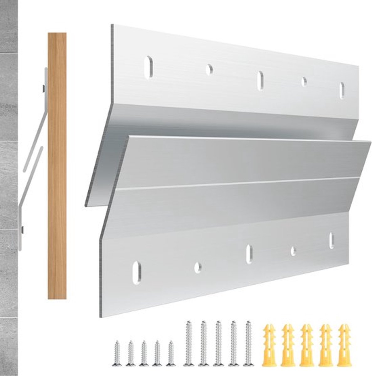 Ophanghoek Robuust 20 cm - Z-bar Bevestiging - Aluminiumlegering - Vergrendelde Haak - Voor Zware Voorwerpen - Eenvoudig Ophangen - Bevestigingshaak