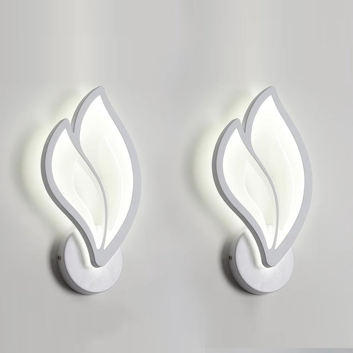 Binnen LED Wandlamp - Wit Licht - 17 x 29 cm - Creatieve Bladvormige Wandlamp - Voor Slaapkamers en Woonkamers