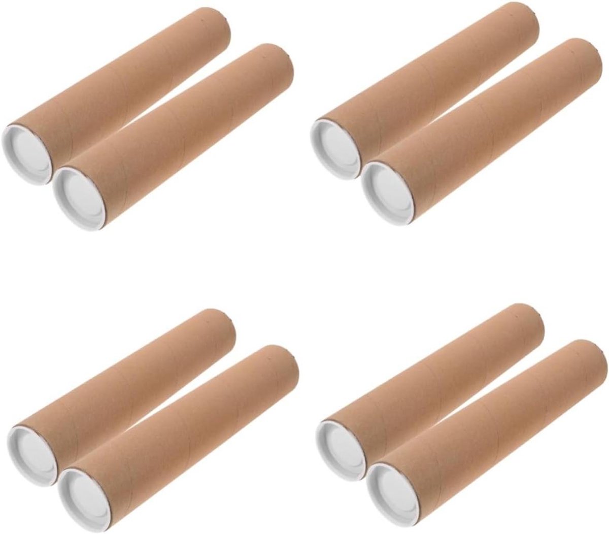 Kraft Verzending Tubes - Posters Opslag Tubes - Documenten Beschermen - Robuuste Kartonnen Constructie - 33.5 cm Lengte - Khaki