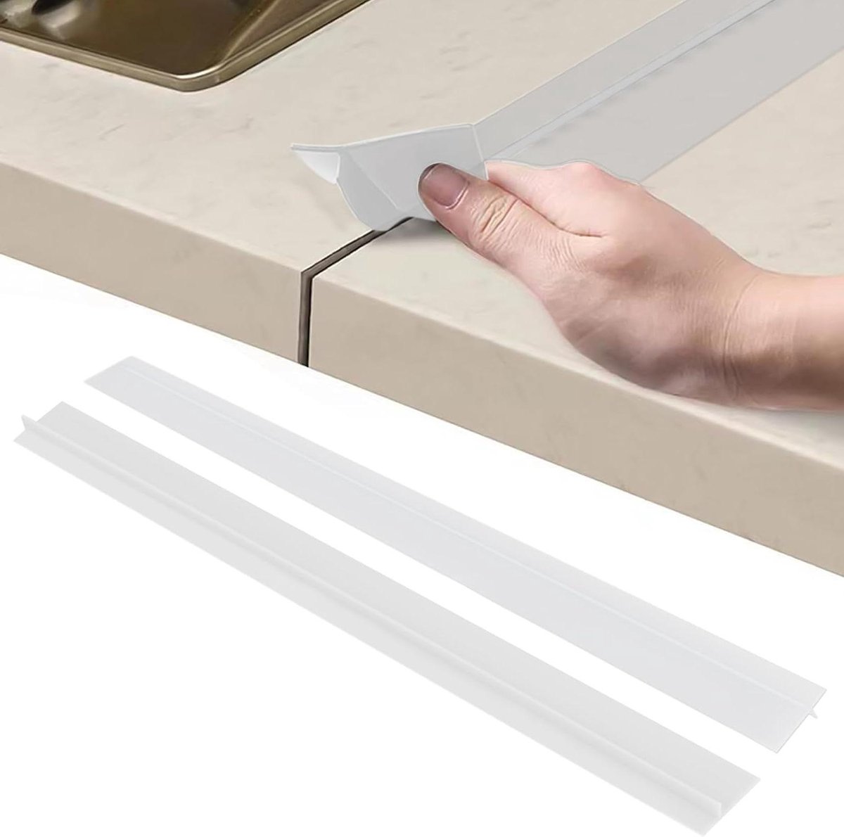 Werkblad Verbindingsrail - Keukenplaat Vulstrip - Voegen Afdekken - Flexibel en Op Maat Te Snijden - 53 cm - Transparant