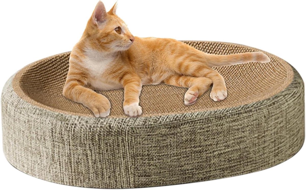 Krabkussen voor Katten - Krabplank Nest - Natuurlijk Klauwonderhoud - Ondersteuning voor Gebogen Oppervlakken