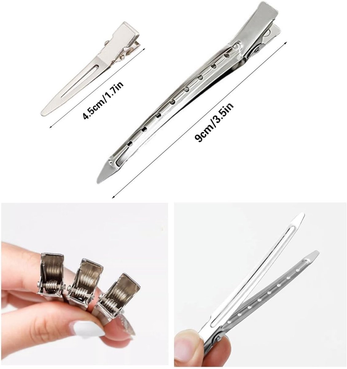 40 Stuks Haarrollers en Klemmen voor Vrouwen - Professionele Haarstyling Accessoires, Duck Bill Klemmen en Metalen Scheidingsclips voor Kappers