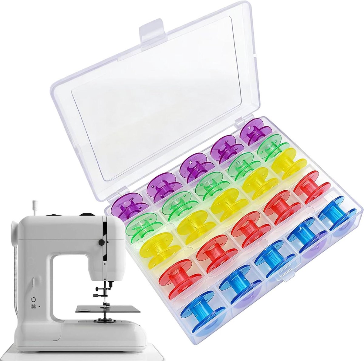 Naaiklossen Set - Gekleurde Spoelen - Draad Organiseren - Universele Compatibiliteit - 25 stuks - Multicolor