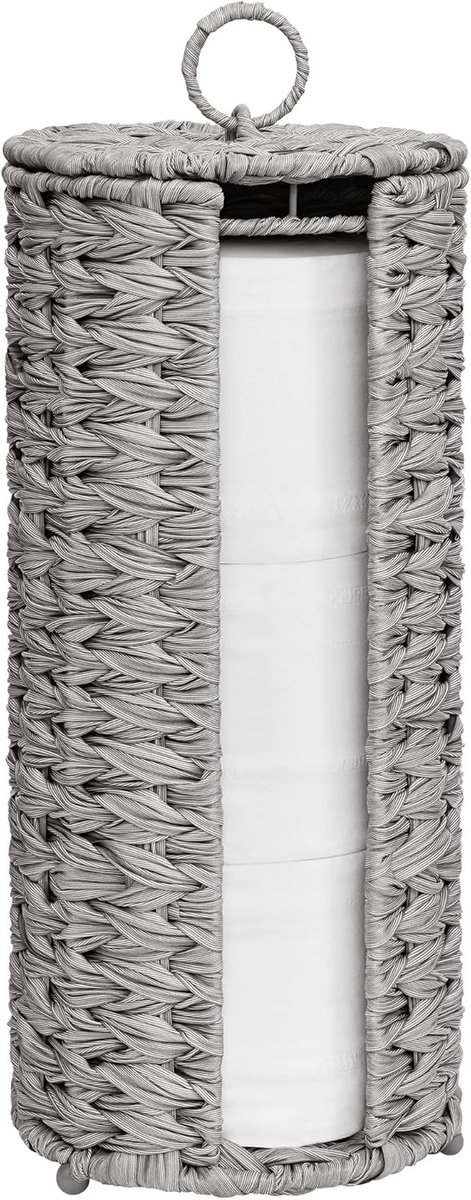 Vrijstaande Toiletpapierhouder - Waterdichte Organizer voor Badkamer - Decoratieve Wicker Opbergkast voor Toiletpapier - Ruimtebesparend en Stijlvol Design