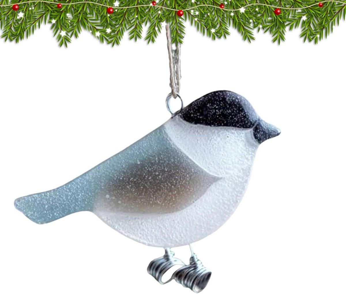 Vogel Kerstornamenten - Decoratie Beeldjes Hanger - Kerstboom Versieren - Natuurlijk Glasambacht - 1 Aantal - Transparant