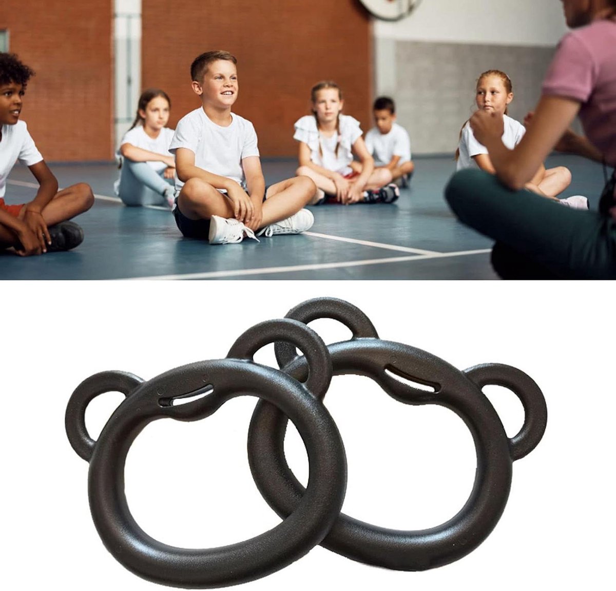 Kinderen Swing Bar Ringen - Gymnastiekringen Kinderfitness - Kracht en Coördinatie - Verstelbare Banden - 2m Singelband - Blauw