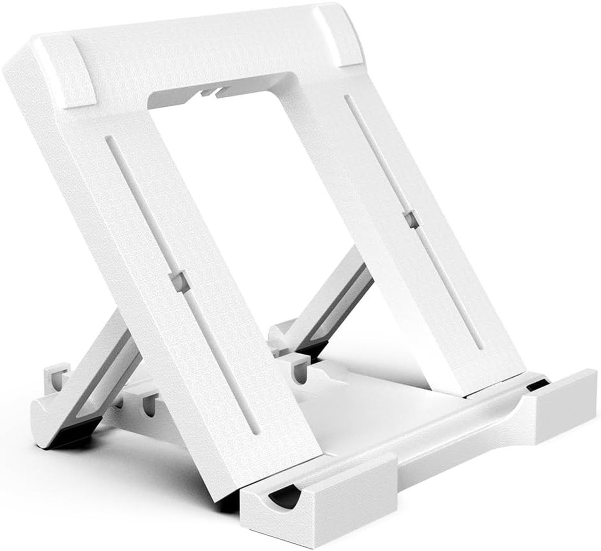 Verstelbare Tabletstandaard en Telefoonhouder voor 7-10 Inch Mobiele Apparaten, Geschikt voor iPad, Samsung Galaxy en Kindle Fire, Wit