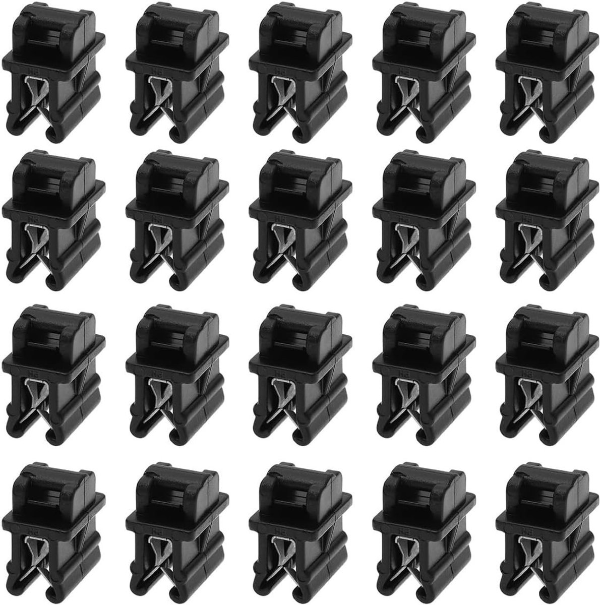 20 Kabelbinders en Basisclips voor Kabelbeheer - Zwarte Organizers voor Pijpen, Daken en Draadbundels (1-3mm Plaatstaal)