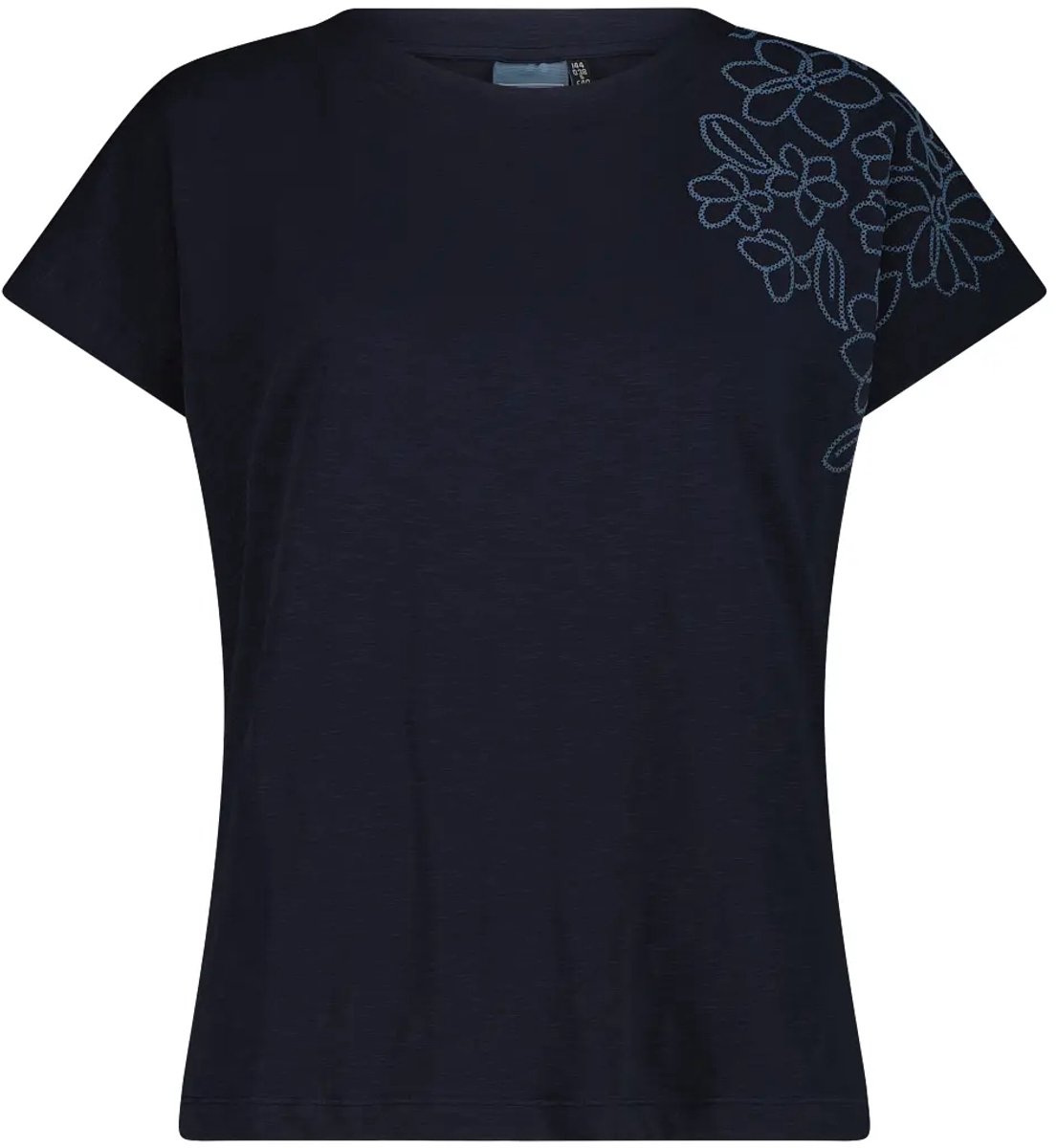 T-shirt van rekbare katoen jersey dames CMP Zwartblauw