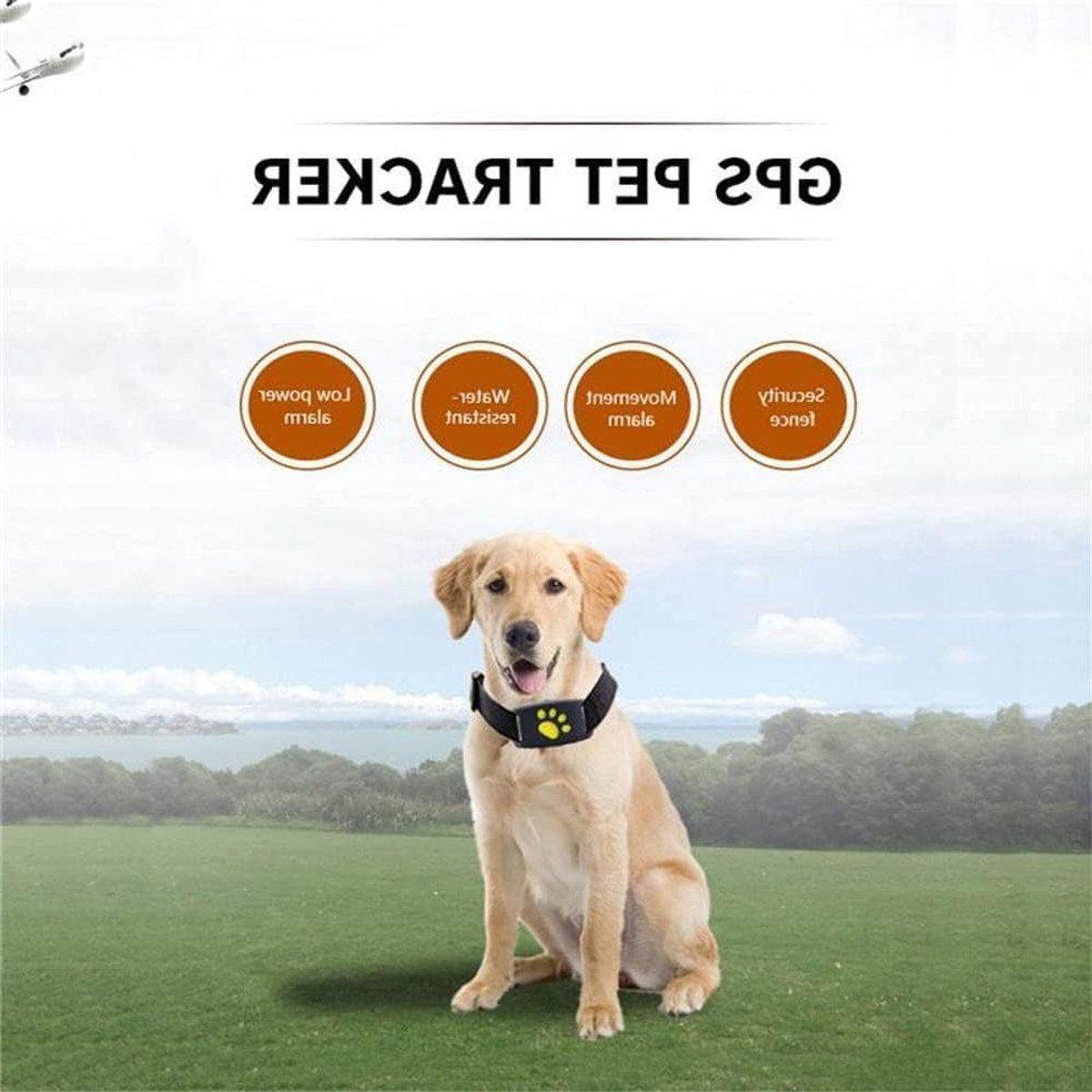 GPS Honden Tracker - Huisdier Locator - Dieren Volgen - Waterbestendig Ontwerp - 65 cm - Zwart