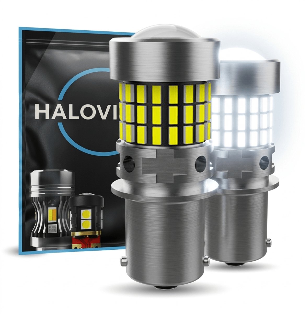 HaloVision Turbo LED BAY15D P21/5W 1157 6000K Helder Wit 6W – Canbus Plug en Play Achteruitrijlicht LED Set van 2 Autolampen