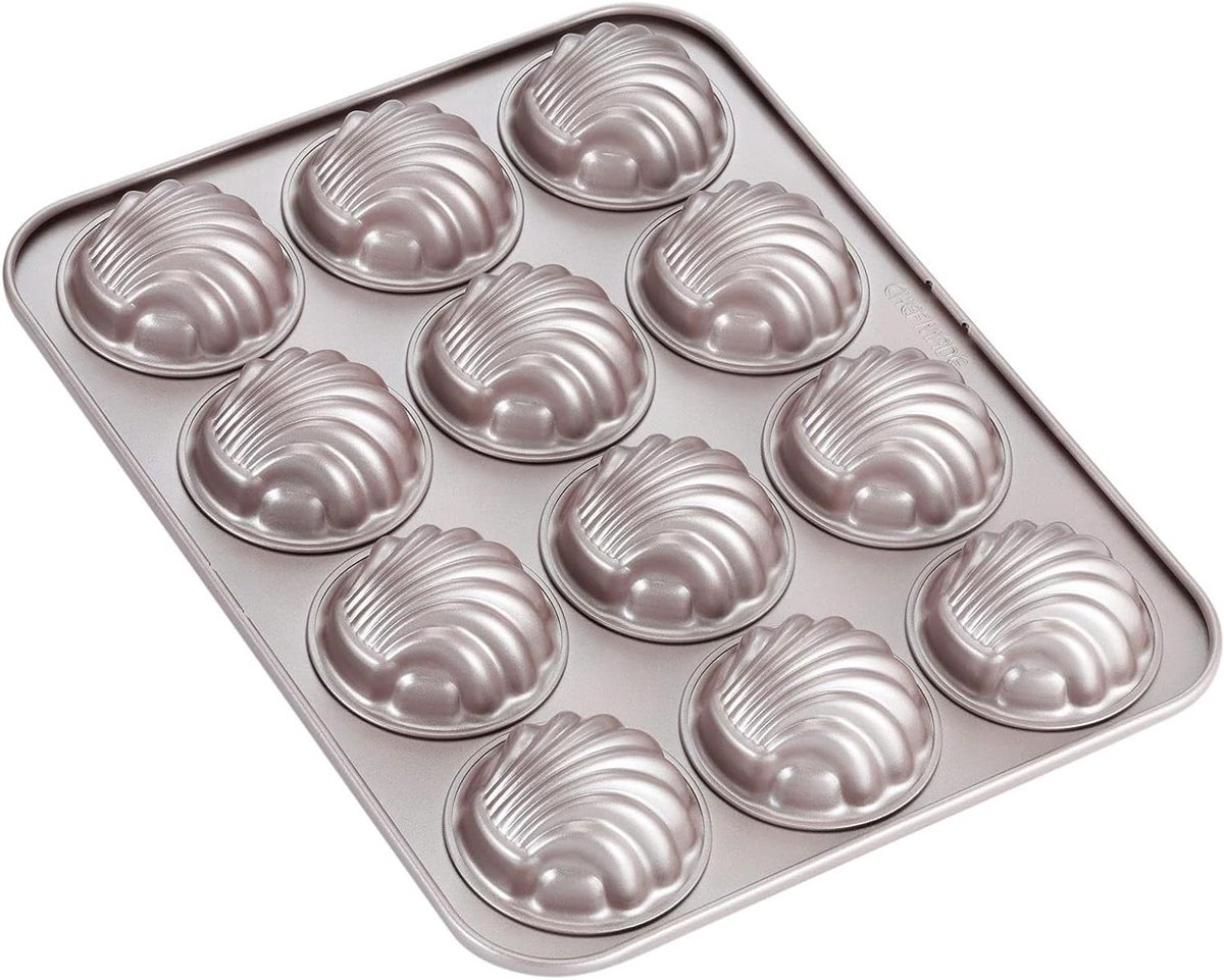 Bakvorm Madeleine - Dessertvorm Muffin - Koekjes Bakken - Antiaanbaklaag - 12 Holtes - Goud