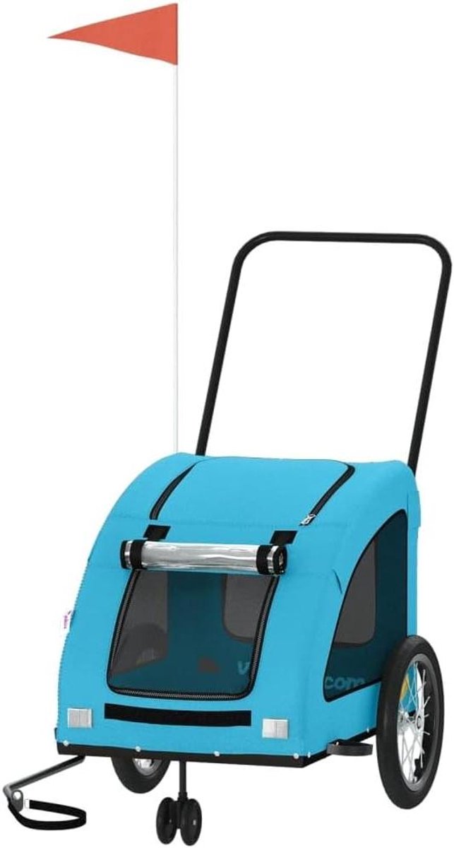Hondenfietskar - Dierenkar - Comfortabel Vervoer - Waterdichte Oxford Stof - 124.5 cm Lengte - Blauw