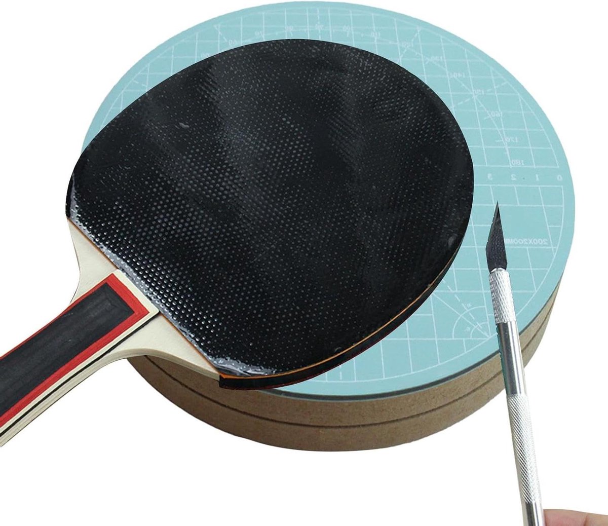 Tafeltennisbat Snijder - Snijstation Racket - Batjes Maken - Precisie Geleidingsschaal - 25 x 25 x 5 cm - Niet gespecificeerd