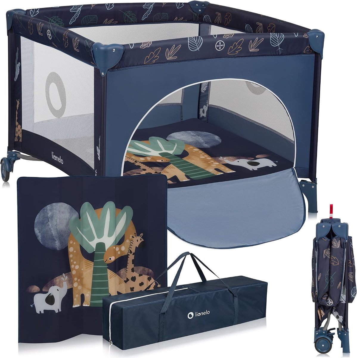 Babybox & Reisbedje 2-in-1 – Opvouwbaar – Inclusief T25 Matras – Tot 15 kg – Marineblauw