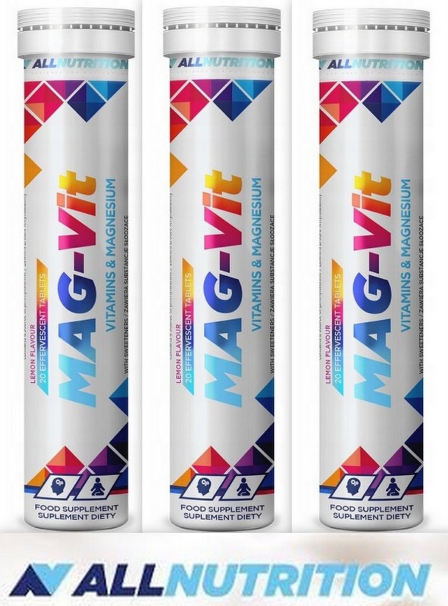 ALLNUTRITION Mag-Vit – 60 Bruistabletten – 3 x 20 – Citroensmaak
