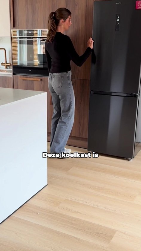 Inventum KV1850B No Frost energiezuinige koel-vriescombinatie - 185 cm hoog - 338 liter - Zeer stil: 35 dB - Superkoelen - Supervriezen - Energielabel C - Vrijstaand - Zwart