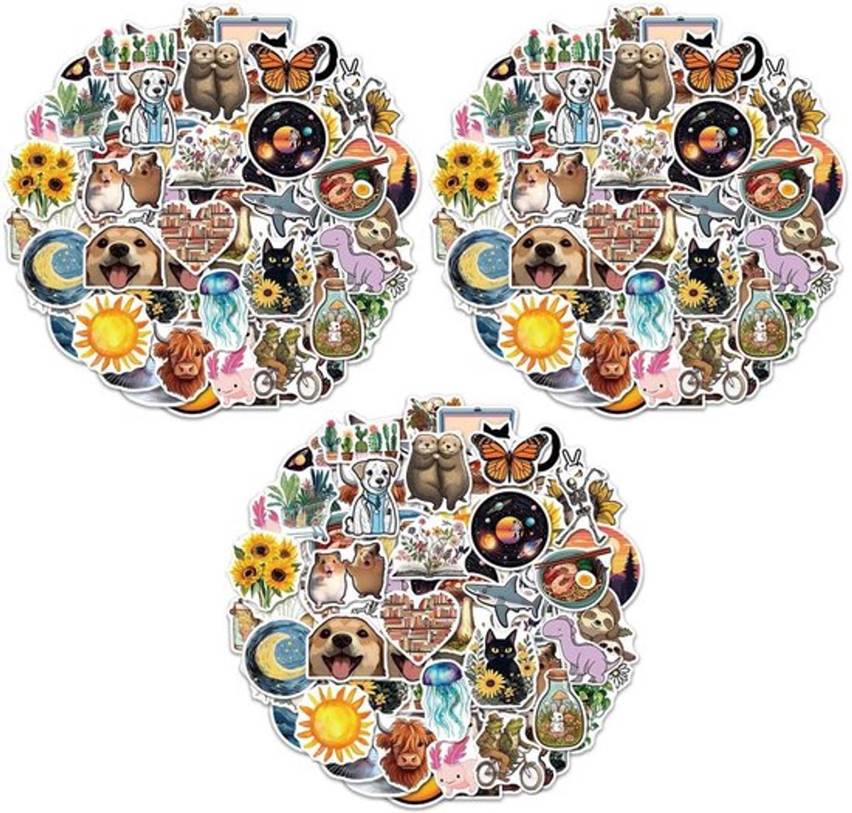Dierenstickers 150 stuks - Stickerset - Esthetische Stickers - Waterdicht - Zelfklevend - Veelkleurig 4-7 cm