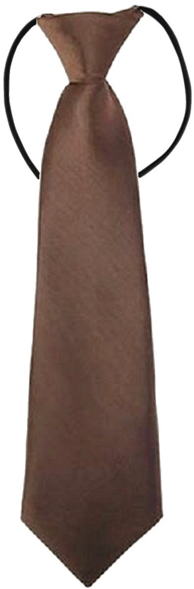 Fako Fashion - Kinderstropdas - Kinder Stropdas - Jongens Stropdas - Das - Effen - Elastiek - Bruin