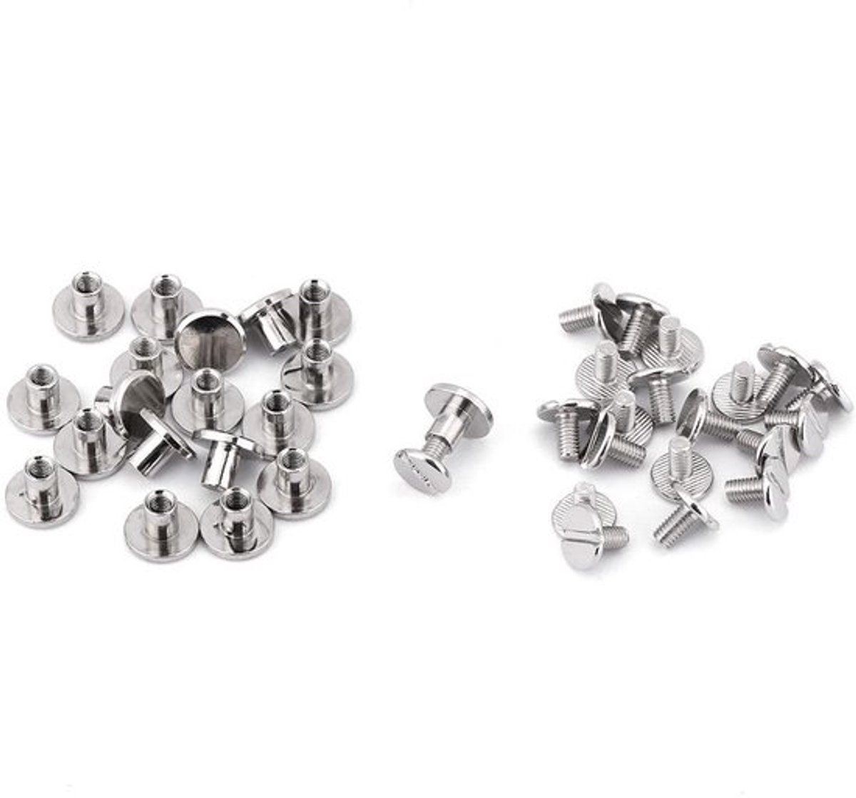 Klinknagels Set van 20 - Messing Klinknagels - Platte Kop - Antiroest - Decoratie - Voor Leer/Schoenen - Metalen Nagels