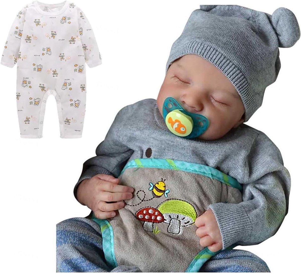 Reborn Baby Pop - Levensgetrouwe Pop Handgemaakte Pop - Kinderspeelgoed - Volledig Siliconen Lichaam - 19 inch - Jongen