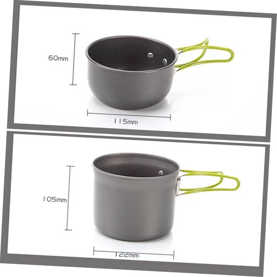 Vouwbare Kookpan - Kampeer Kookgerei - Buiten Koken - Hoge Temperatuur Weerstand - 16 x 12 x 12 cm - Grijs — afbeelding 2