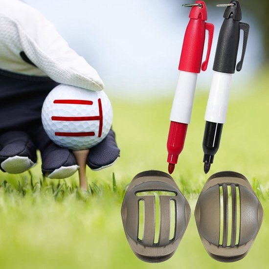 Golfbal Marker - Stevige Stencil - Sneldrogende Markeerstiften - Identificatie Tool - Terugwinning Bal - Waterdicht - 6,4 x 4,7 cm - Golfbal Stencils — afbeelding 3