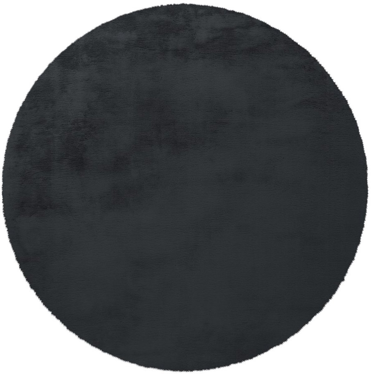Padiro rond hoogpolig vloerkleed Ø 160 cm - antraciet - modern effen design - geschikt voor vloerverwarming - van polyester
