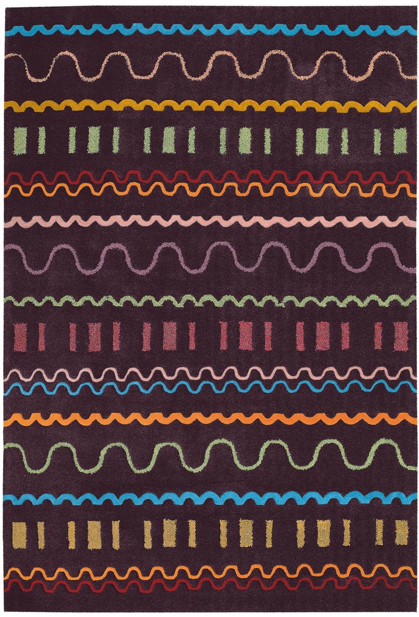 Padiro laagpolig vloerkleed 170 x 240 cm - meerkleurig / violet - modern geometrisch patroon - geschikt voor vloerverwarming - van modacryl
