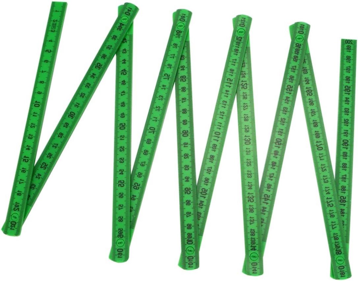 Vouwliniaal - Opvouwbare meter - Timmerwerk Meten - Zonder Haken Ontwerp - 200 cm - Wit